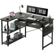 47” Corner Desk for Small Space, L Shaped, Black Frugal Finds Galore
