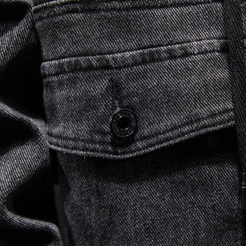 Men's Hooded Denim Jacket Utility Top Frugal Finds Galore