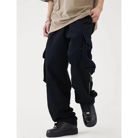 Multi Pocket Cargo Pants Men's Casual Pants Loose Frugal Finds Galore