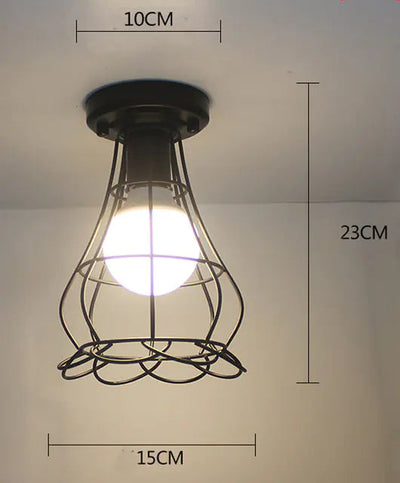 Vintage Black Iron Cage Ceiling Lamp for Home Lighting Frugal Finds Galore