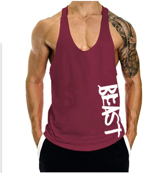 Camiseta deportiva sin mangas con estampado de bestias