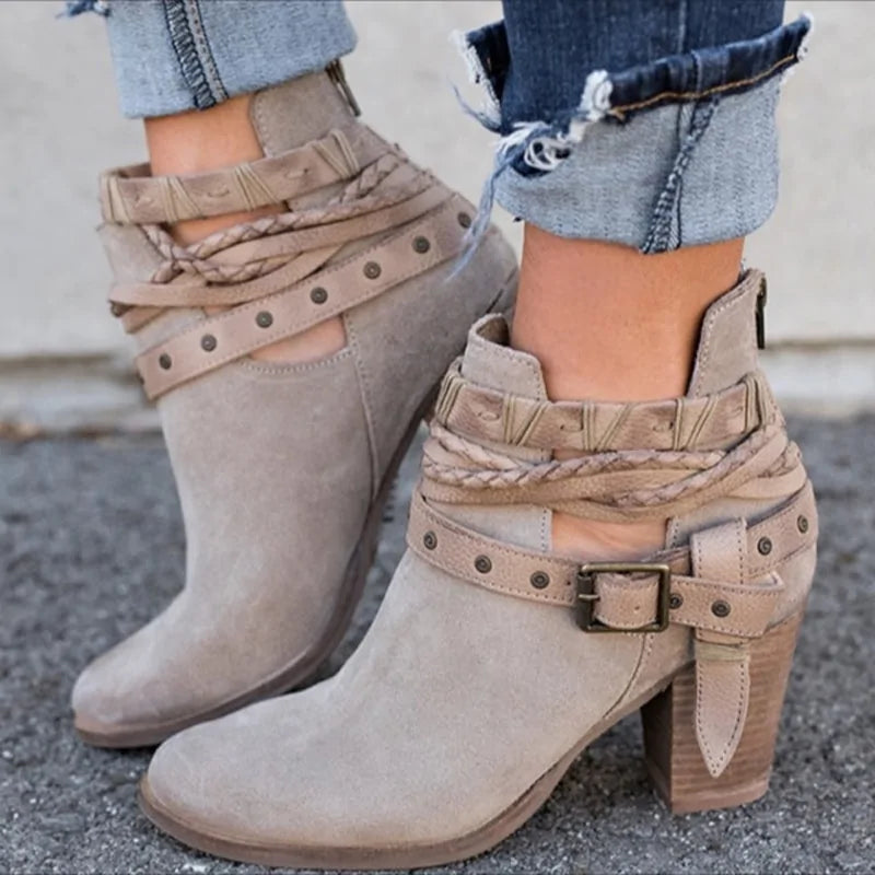 Buckle Strap Ankle Boots