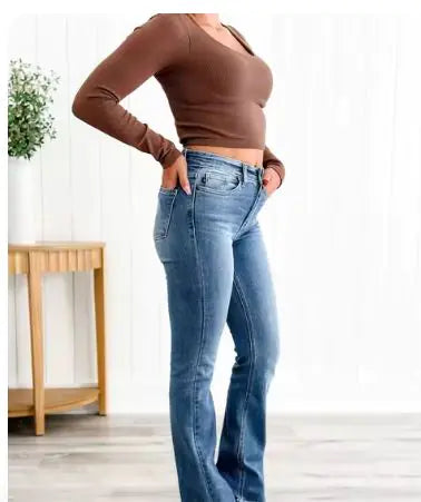 Women's Tummy Control High Waist  Bootcut Jeans