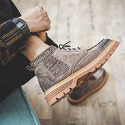 Men's High-Top Leather Martin Military Boots Frugal Finds Galore