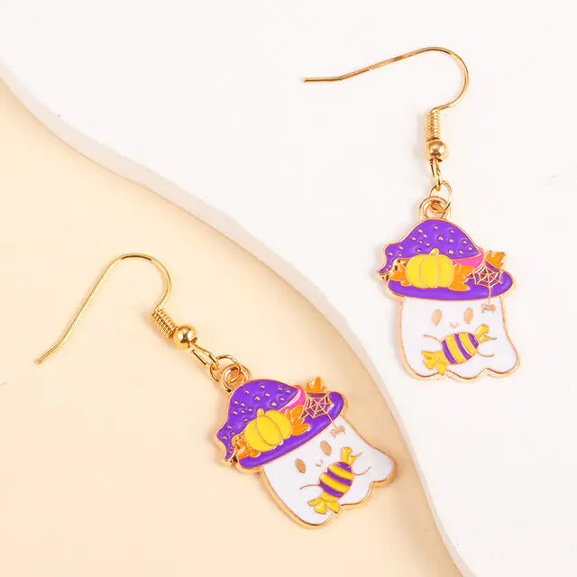 Cute Enamel Halloween Dangle Earrings