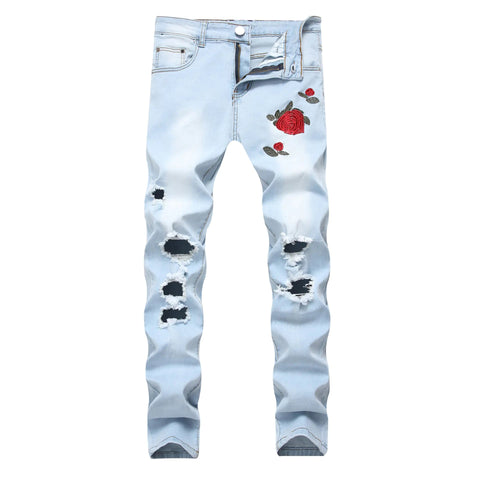 Embroidered Stretch Jeans for Men Frugal Finds Galore