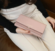 Women's Long Suede Wallet - Clutch Purse Frugal Finds Galore
