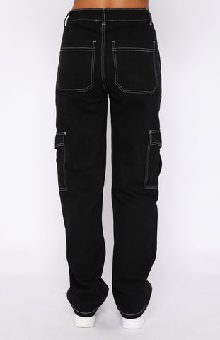 Women's Fashion Stitching Straight Multi-pocket Cargo Pants Frugal Finds Galore