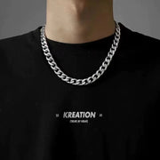 Titanium Steel Cuban Link Chain Necklace Frugal Finds Galore