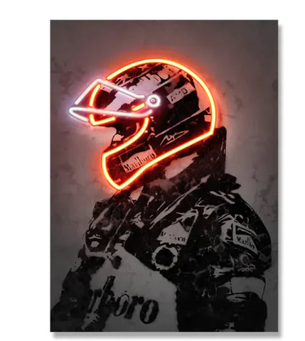 Neon Glow Vintage Helmet Canvas Art Frugal Finds Galore
