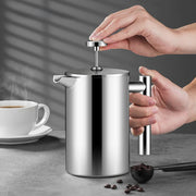 Stainless Steel Double-Layer French Press Coffee Pot Frugal Finds Galore