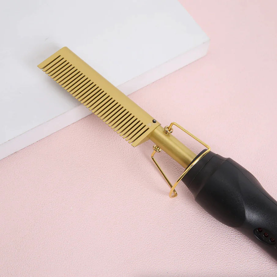 Electric Hair Straightening Heat Hot Comb Press