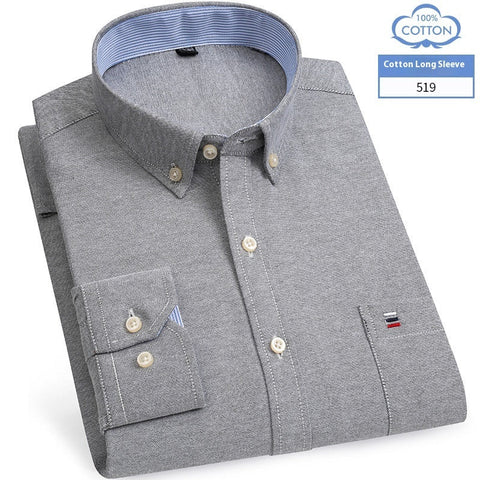 Men's Long-sleeved Cotton Shirt Business Casual Slim-fitting Shirt Frugal Finds Galore