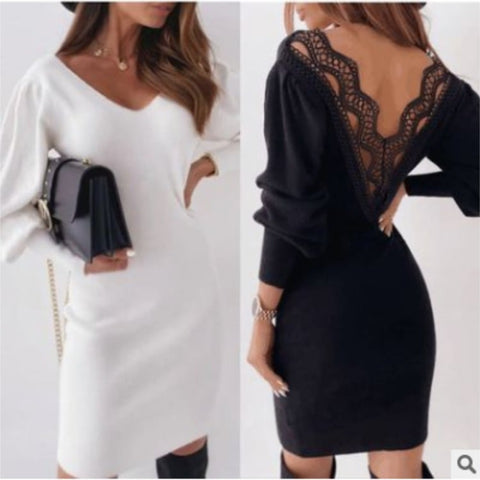 Lace Back Long-sleeved Dress Frugal Finds Galore