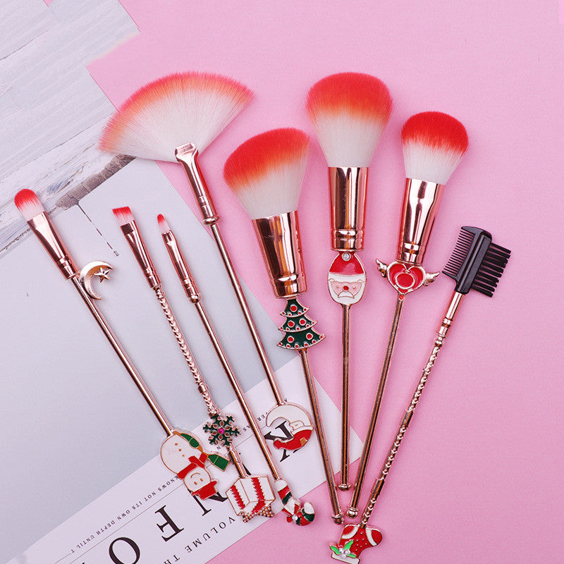 Christmas moose makeup brush set