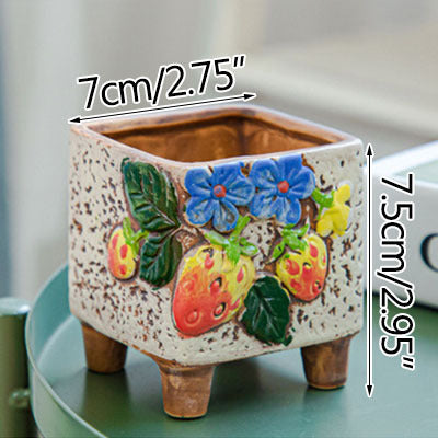 Square Creative Cute Cartoon Ceramic Succulent Pot Frugal Finds Galore