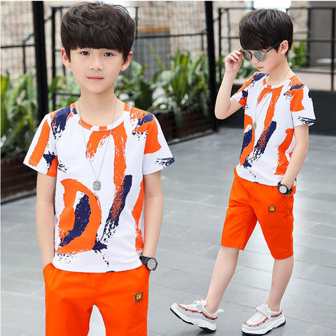 Middle-aged Children's Summer Sports Two-piece Children's Clothing Frugal Finds Galore