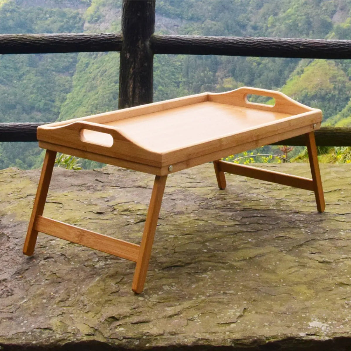 Bamboo Folding Breakfast Tray with Feet