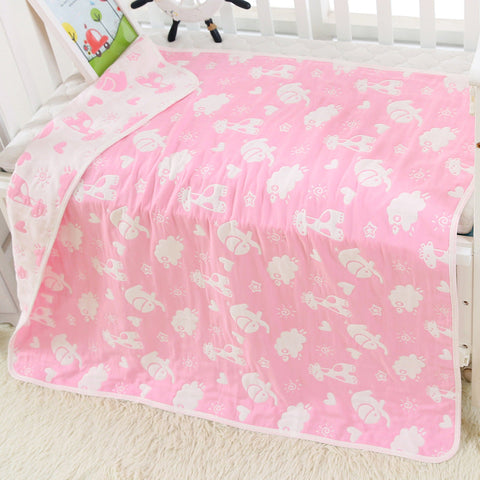 Pure Cotton 6-Layer Baby Bath Towel Blanket, 110cm Frugal Finds Galore