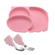 Silicone Baby Feeding Plate with Suction and Utensils Set Frugal Finds Galore