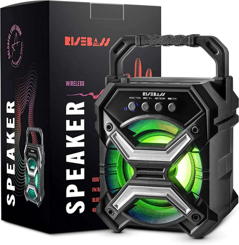 Portable Wireless Bluetooth Speaker with TWS Function - Rechargeable Bluetooth Speaker - LES flashing Lights Frugal Finds Galore