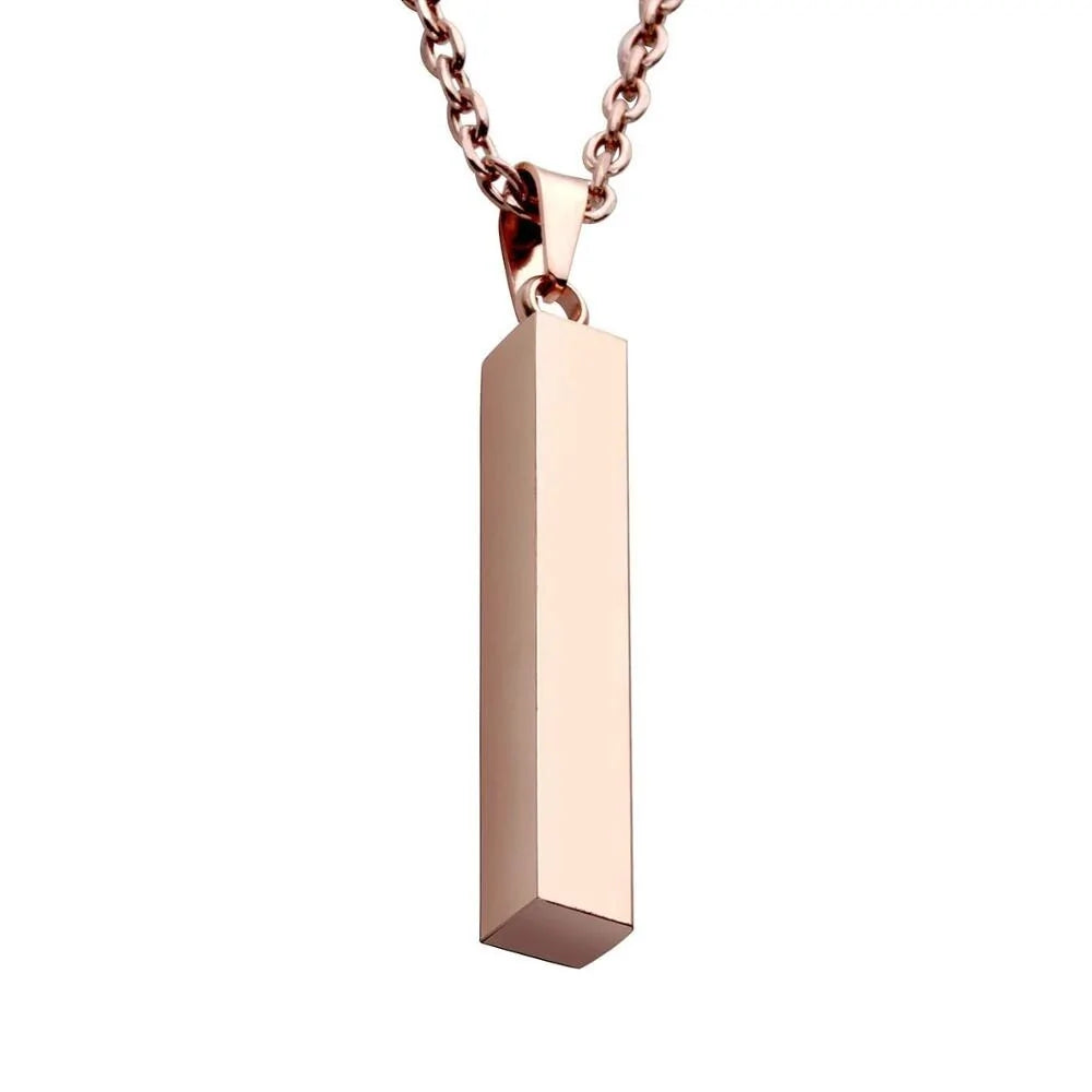 Vertical Bar Stainless Steel Pendant Necklace