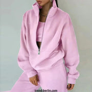 Women's Tracksuit Solid Hooded Sport Suit Frugal Finds Galore