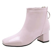 Chunky Heeled Patent Ankle Boots Frugal Finds Galore