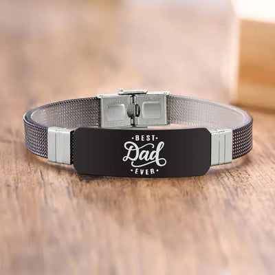 Customizable Stainless Steel BEST DAD Bracelets Frugal Finds Galore