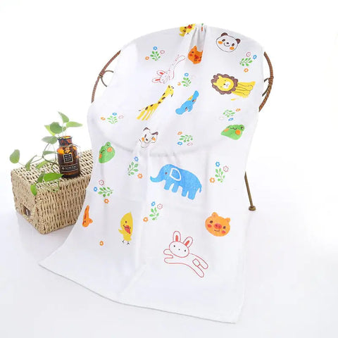 Double-layer Cartoon Print Baby Bath Towel Frugal Finds Galore