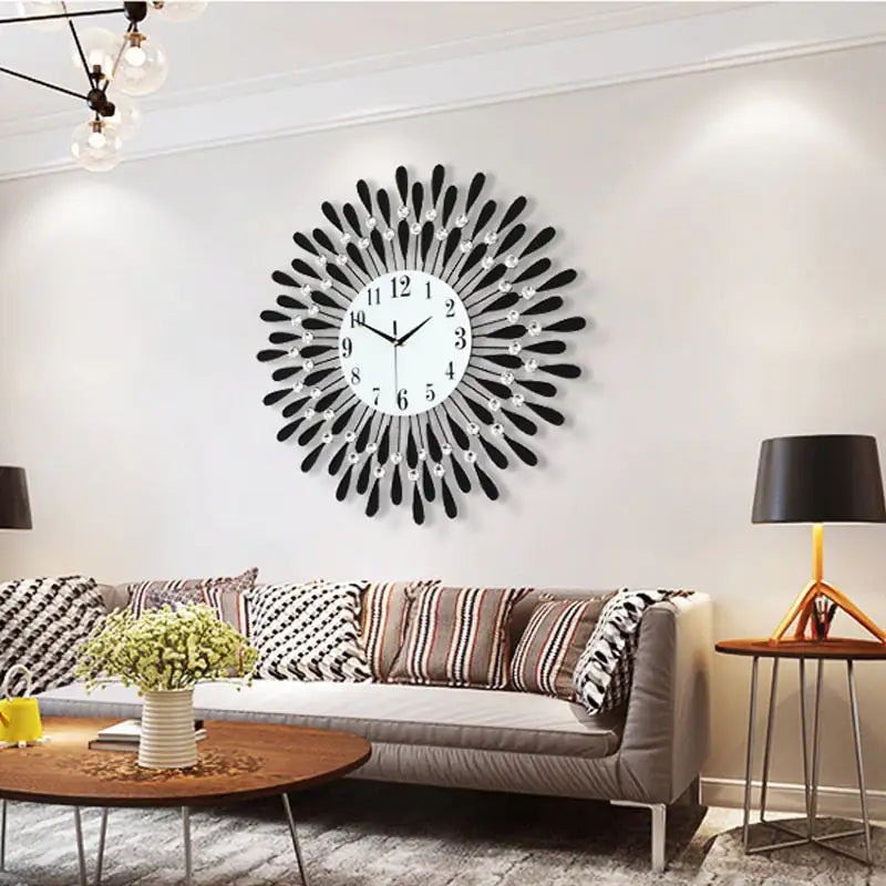 Feather Sun Wall Clock