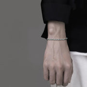 Men's Fashion Titanium Steel Twisted Rope Bracelet Frugal Finds Galore