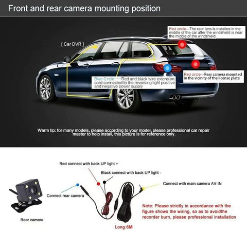 2.7'' Full HD 1080P Dash Cam Car DVR Front & Rear Camera Night Vision G-Sensor Frugal Finds Galore