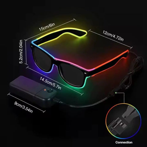 Glow in the Dark Multi-Color LED EL Wire Light-Up Glasses Frugal Finds Galore