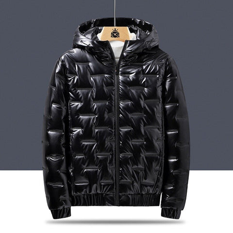 Winter Men's Cotton-Padded Jacket Fashion Casual Bright Face Down Padded Jacket Frugal Finds Galore