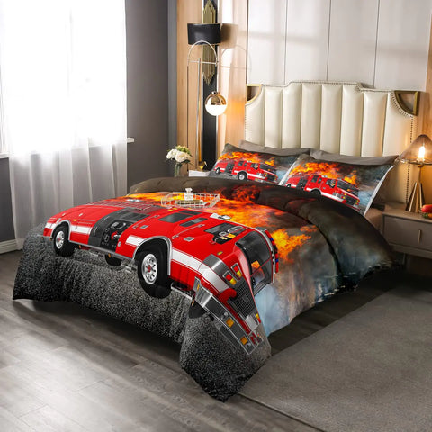 Fire Truck Car Bedding Set 3Pcs Full Size Frugal Finds Galore
