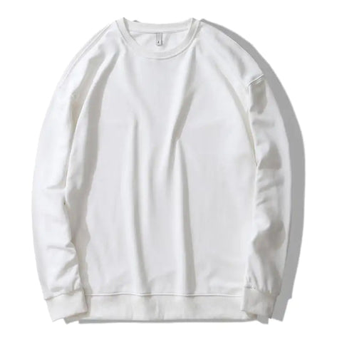 Men's Long-Sleeved Loose Solid Color Terry Sweater Frugal Finds Galore
