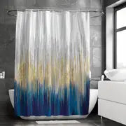 Navy Blue Oil Painting Shower Curtain for Your Bathroom Frugal Finds Galore