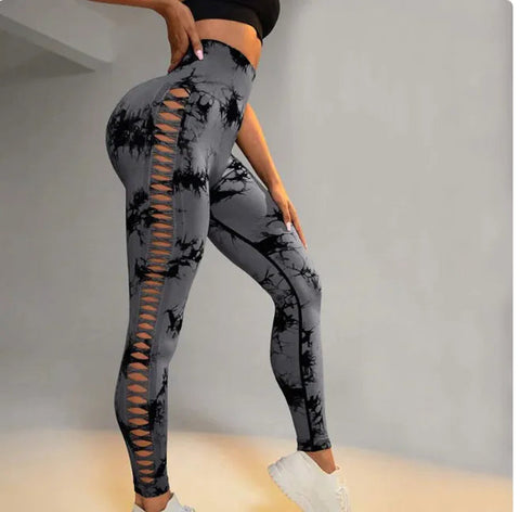 Tie-Dye High-Waist Mesh Yoga Leggings Frugal Finds Galore