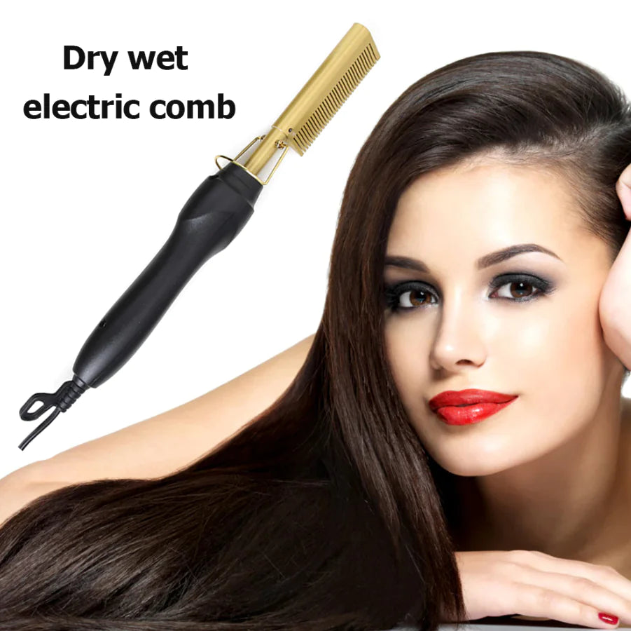 Electric Hair Straightening Heat Hot Comb Press