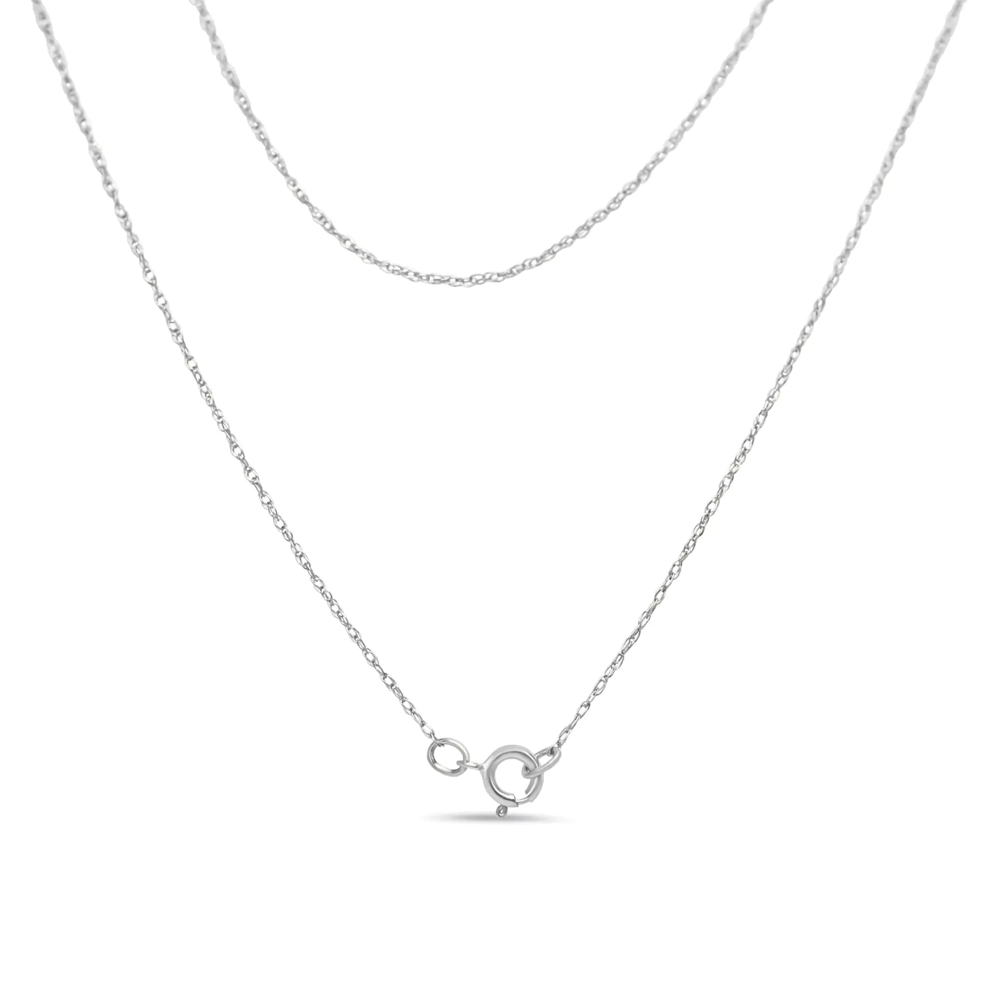 Sterling Silver 1/4 Ct Diamond Lock Pendant Necklace with Paperclip Chain