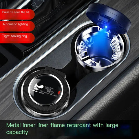 Multifunctional Car Ashtray with LED Light and Metal Core Frugal Finds Galore