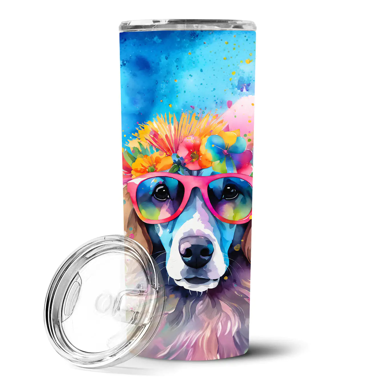 Poodle Hippie Dawg Stainless Steel Skinny Tumbler