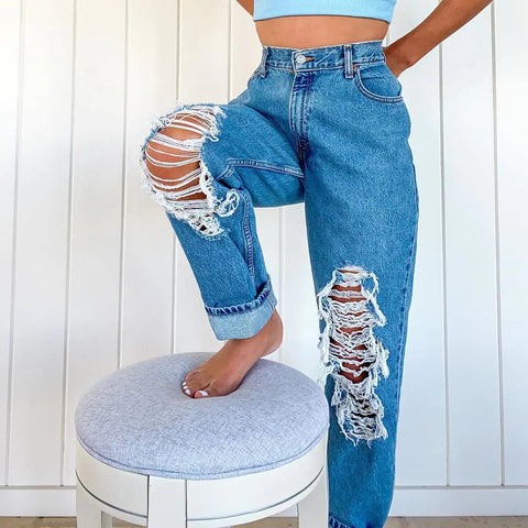 Ripped Women's Jeans Trousers Frugal Finds Galore