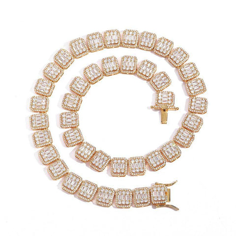 Hip Hop Necklace 13mm Mixed Square Rock Candy Chain Frugal Finds Galore