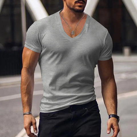 Men's Plus Size Solid Color Casual Short Sleeve T-shirt Frugal Finds Galore