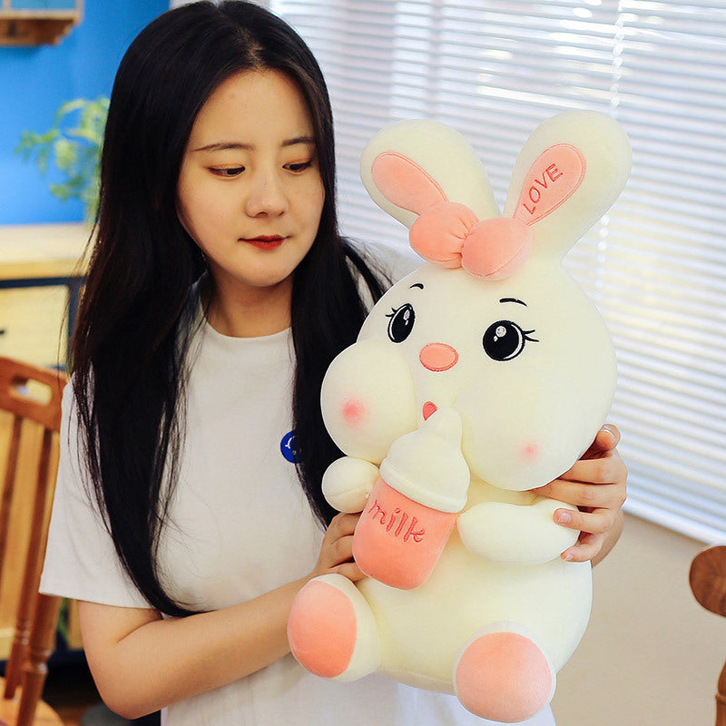 Creative Baby Bottle Rabbit Doll Cute Plush Toy