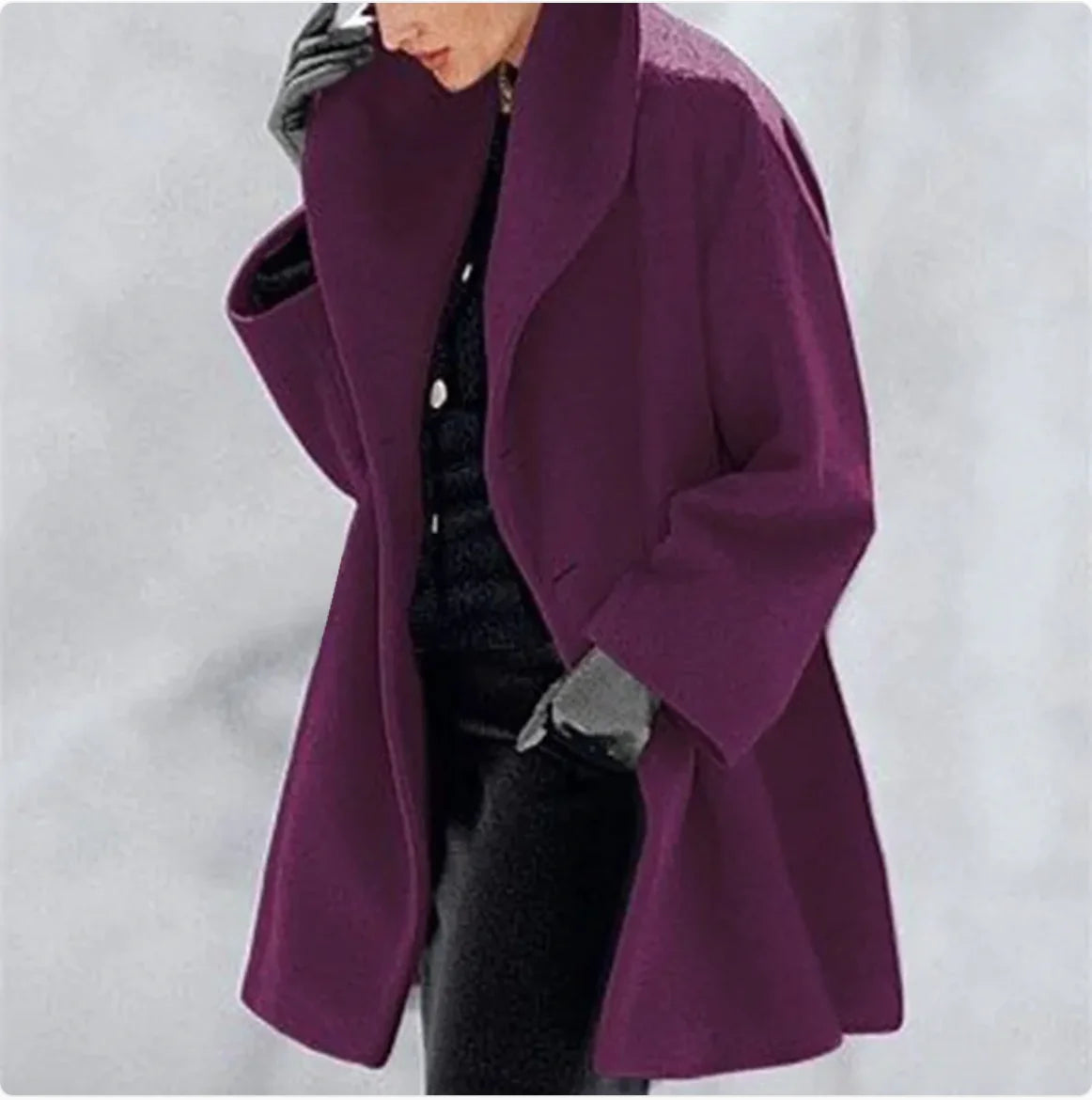 Loose Hooded Woolen Coat