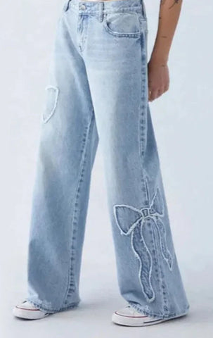 Embroidered Side Frayed Butterfly Jeans Frugal Finds Galore