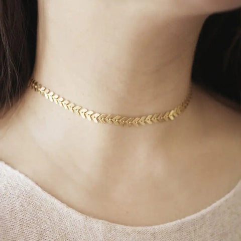 Fishbone Necklace, Collarbone Chain Frugal Finds Galore